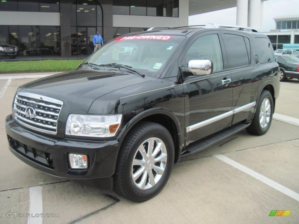 2008 QX 56 - Liquid Onyx Black / Stone photo #1