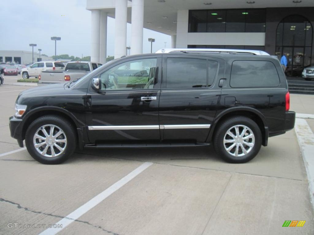 2008 QX 56 - Liquid Onyx Black / Stone photo #3