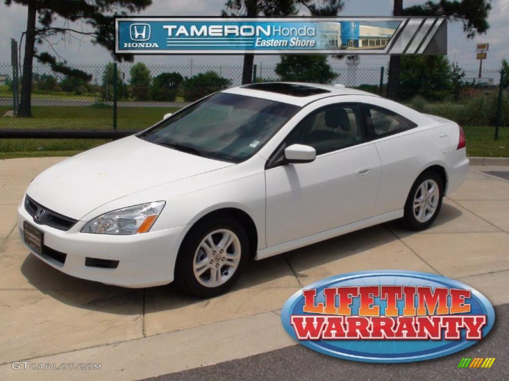 2007 Accord EX-L Coupe - Taffeta White / Ivory photo #1