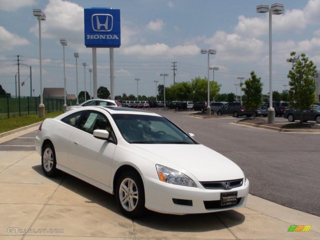 2007 Accord EX-L Coupe - Taffeta White / Ivory photo #2