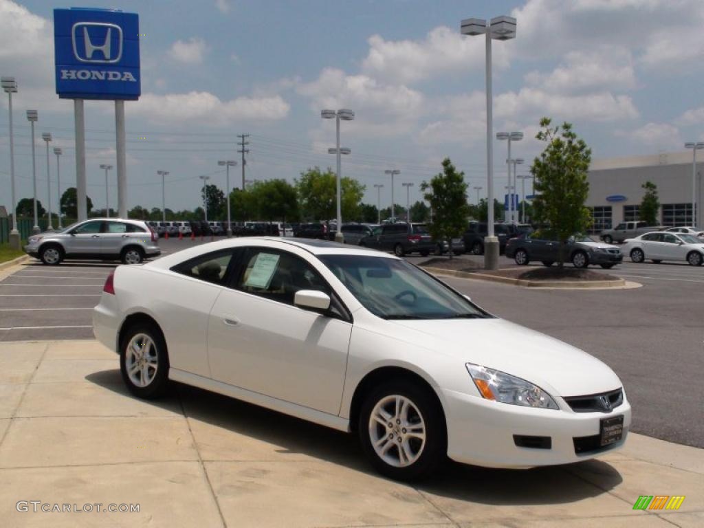 2007 Accord EX-L Coupe - Taffeta White / Ivory photo #3