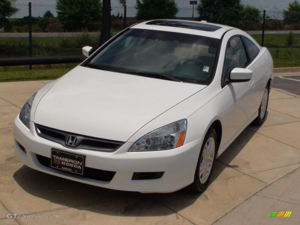 2007 Accord EX-L Coupe - Taffeta White / Ivory photo #13