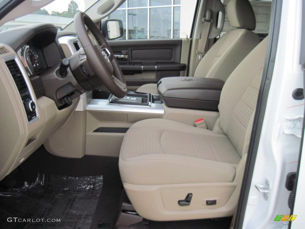 2010 Ram 1500 Lone Star Quad Cab - Stone White / Light Pebble Beige/Bark Brown photo #7