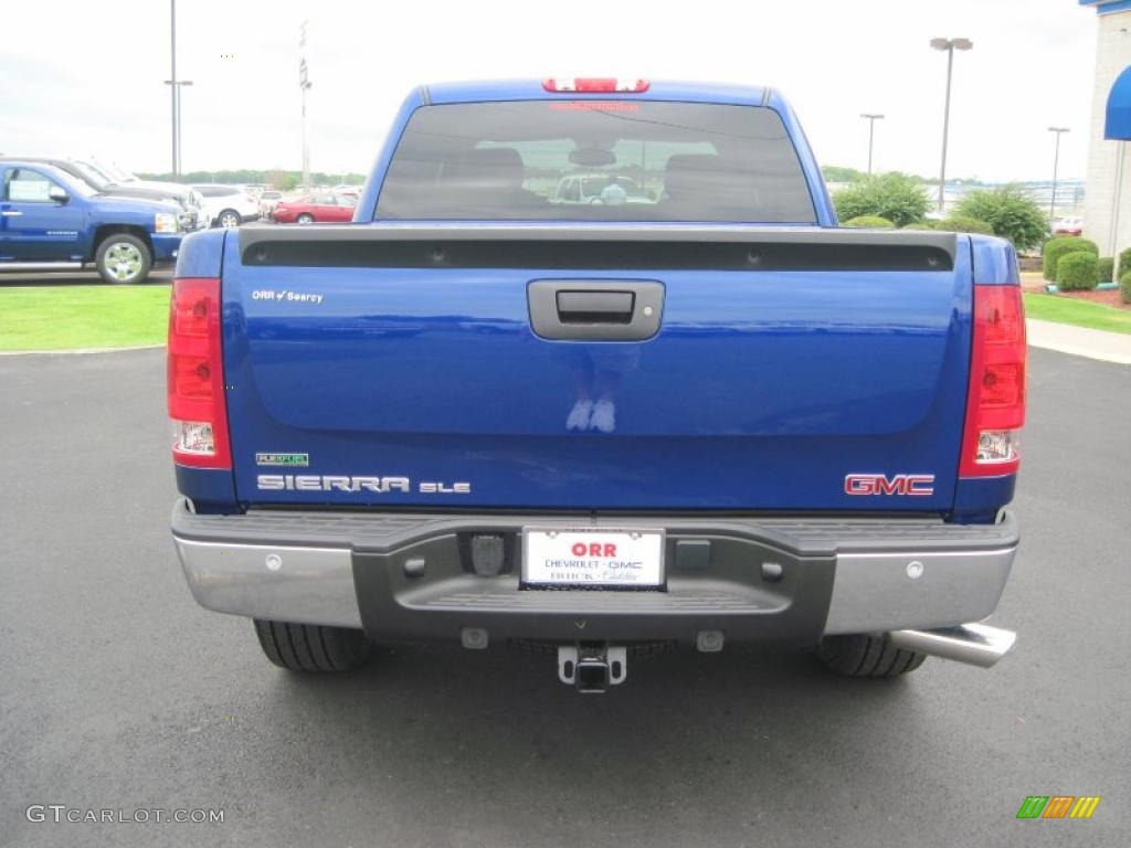 2010 Sierra 1500 SLE Crew Cab 4x4 - Laser Blue Metallic / Dark Titanium/Light Titanium photo #5