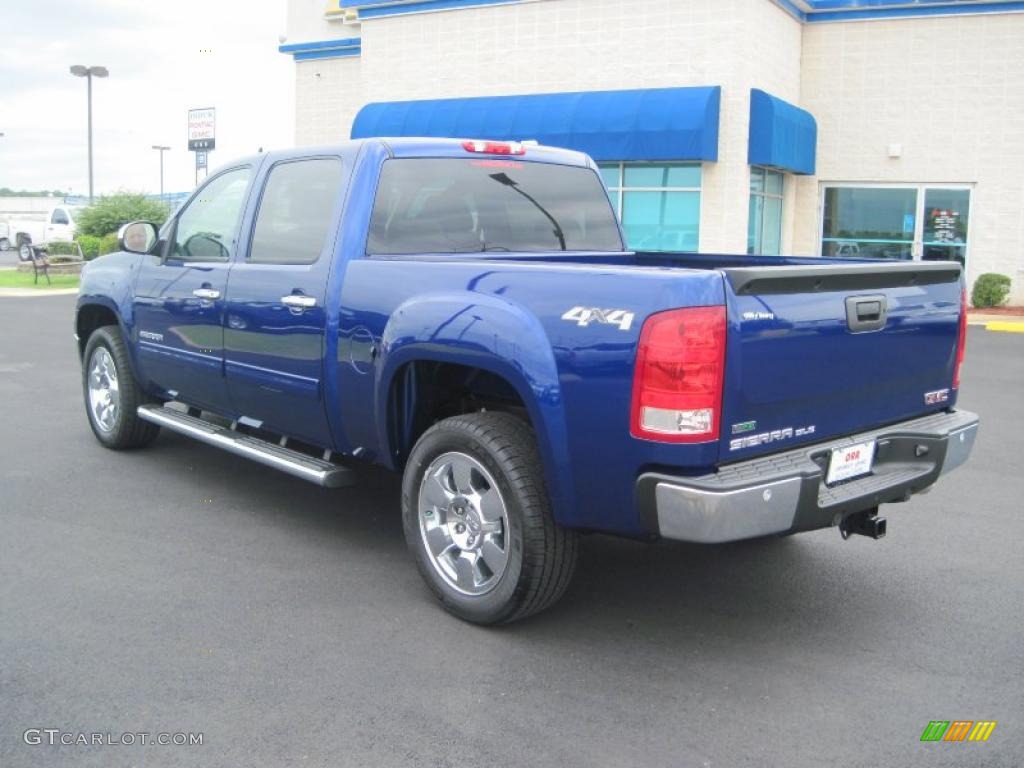 2010 Sierra 1500 SLE Crew Cab 4x4 - Laser Blue Metallic / Dark Titanium/Light Titanium photo #6
