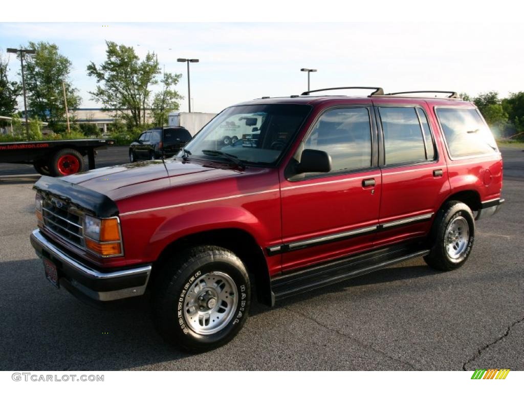 1994 Explorer XLT 4x4 - Electric Red Metallic / Tan photo #6