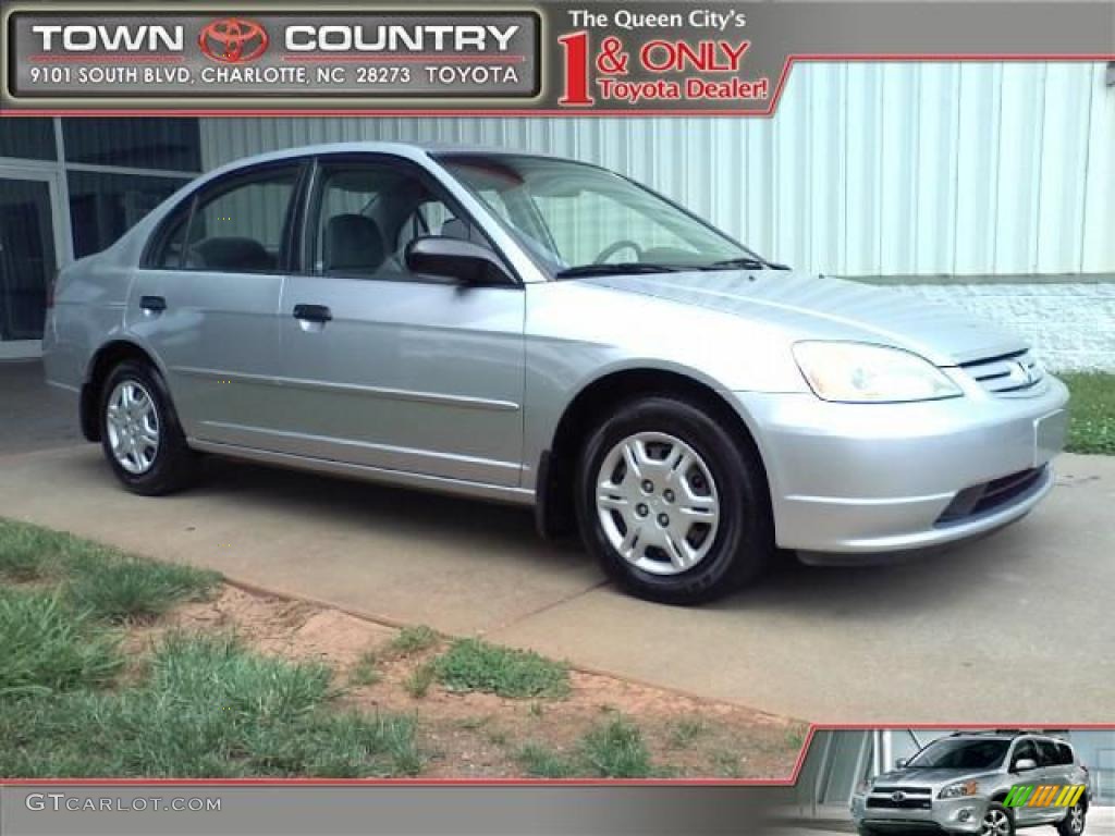 2001 Civic LX Sedan - Satin Silver Metallic / Gray photo #1