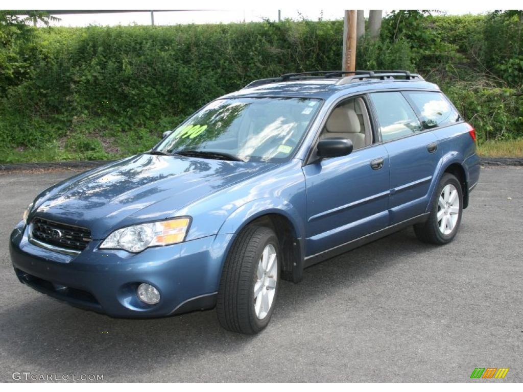 2007 Outback 2.5i Wagon - Newport Blue Pearl / Warm Ivory Tweed photo #1