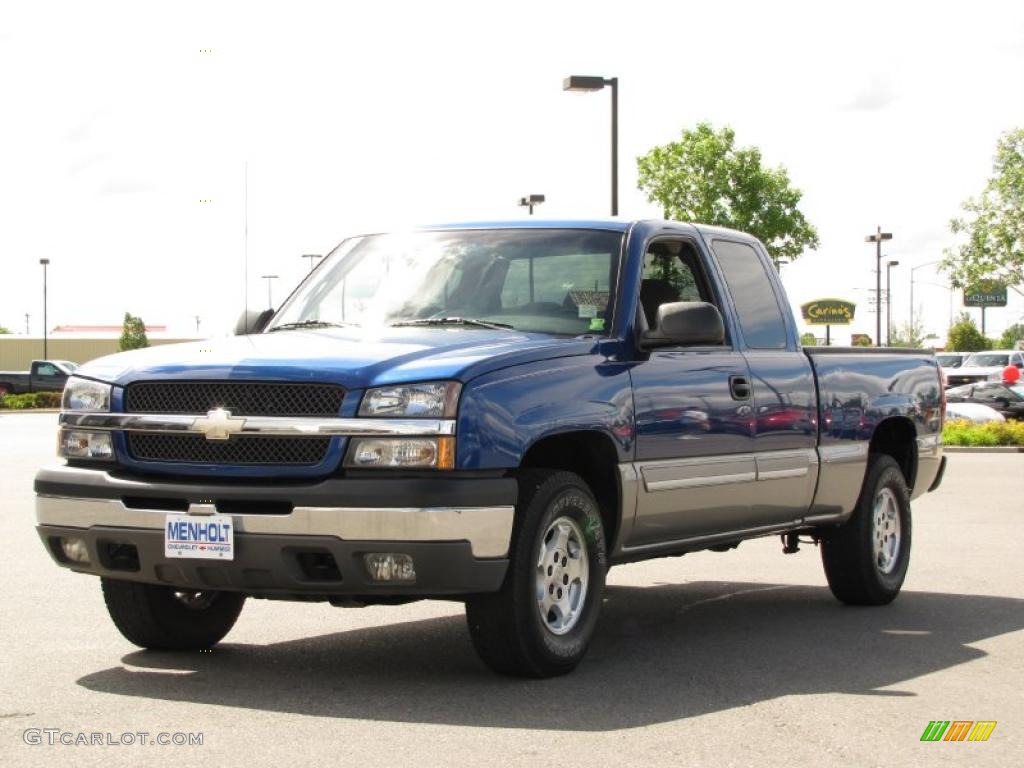 2003 Silverado 1500 LS Extended Cab 4x4 - Arrival Blue Metallic / Medium Gray photo #9