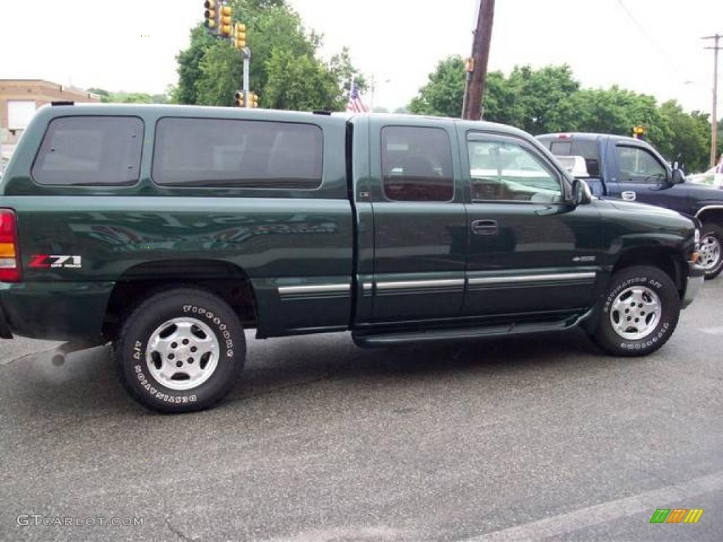 2002 Silverado 1500 LS Extended Cab 4x4 - Forest Green Metallic / Tan photo #7