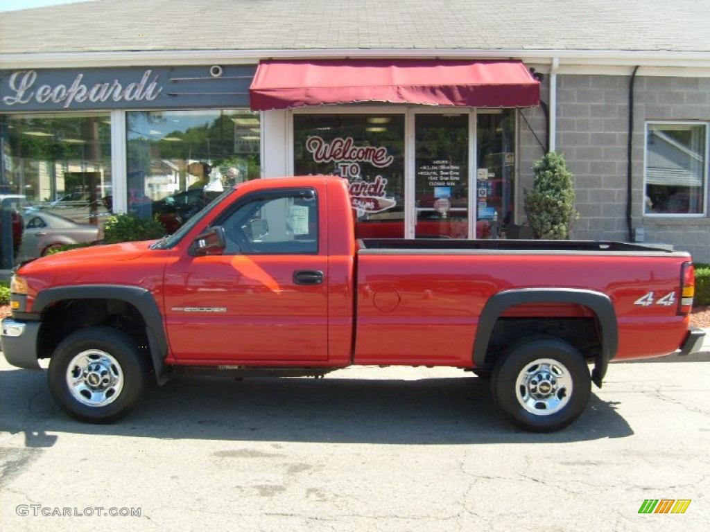 2006 Sierra 2500HD Work Truck Regular Cab 4x4 - Fire Red / Dark Pewter photo #2