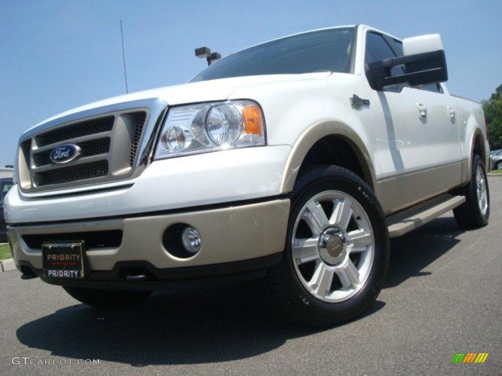 2008 F150 King Ranch SuperCrew 4x4 - Oxford White / Tan/Castaño Leather photo #1