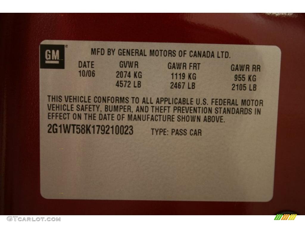 2007 Impala LT - Red Jewel Tint Coat / Gray photo #19