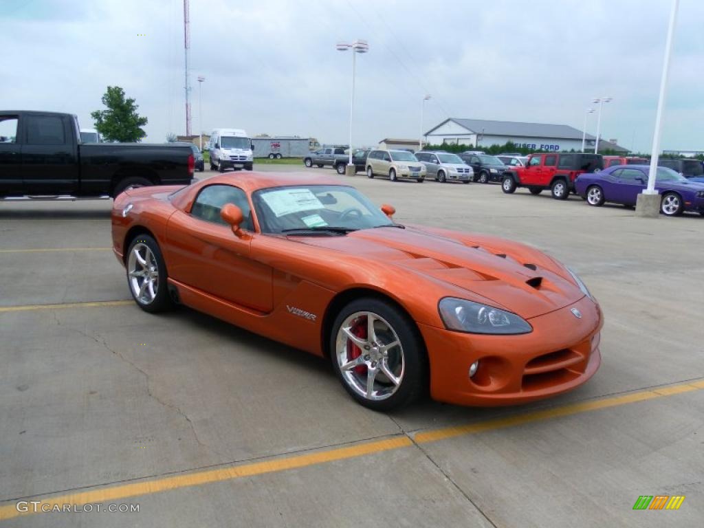 2010 Viper SRT10 Coupe - Toxic Orange Pearl / Black/Tan photo #19