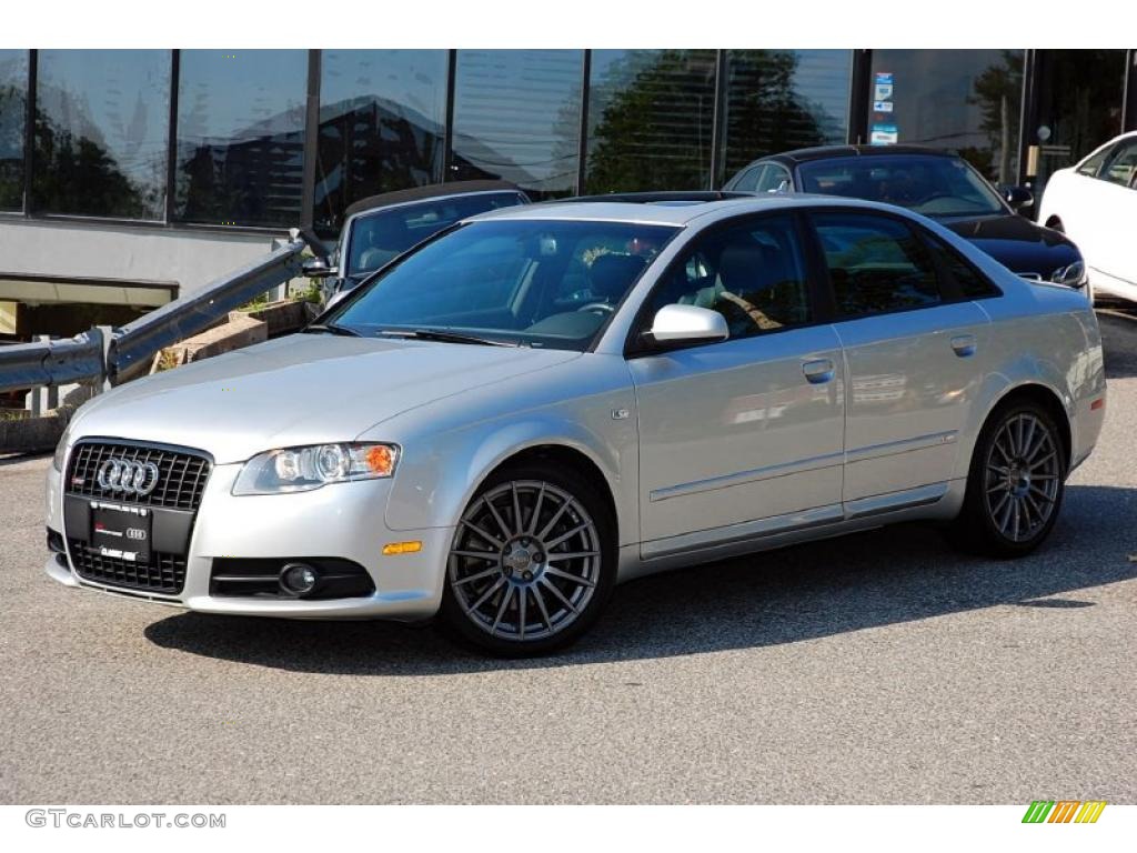 2008 A4 2.0T quattro S-Line Sedan - Light Silver Metallic / Black photo #2