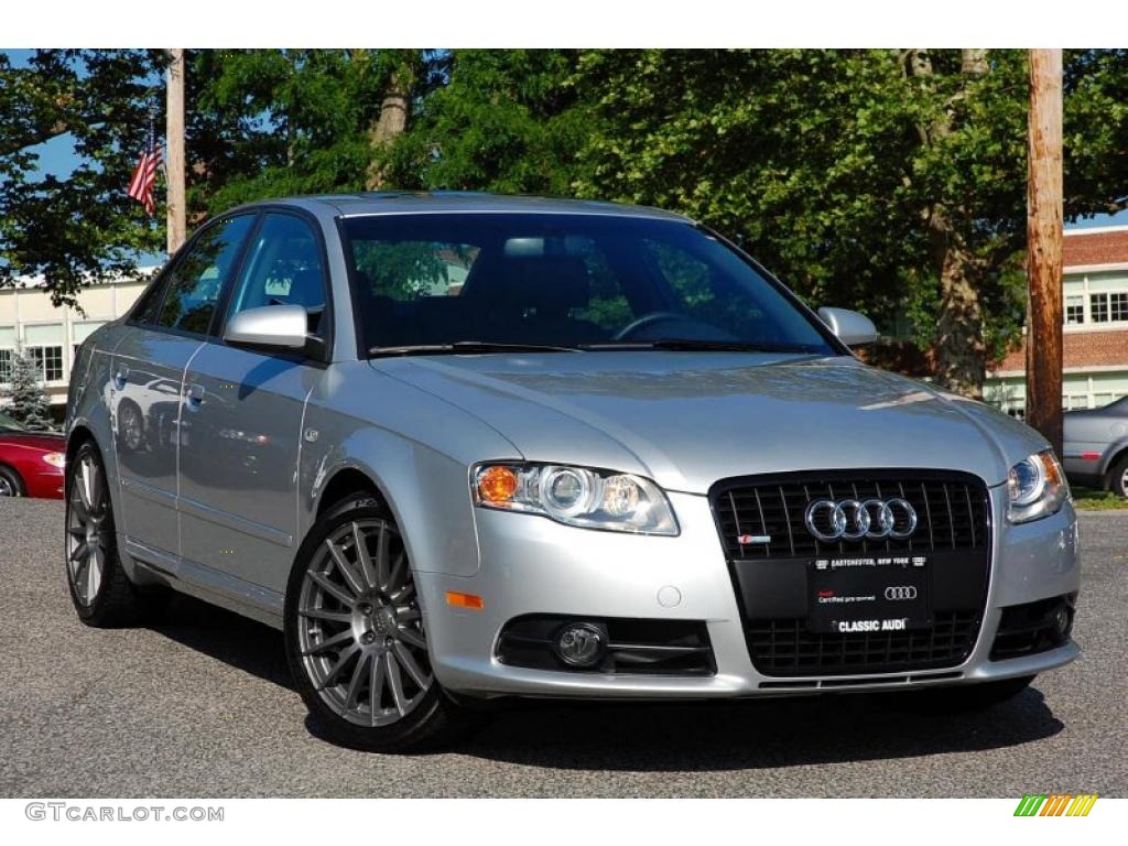 2008 A4 2.0T quattro S-Line Sedan - Light Silver Metallic / Black photo #7