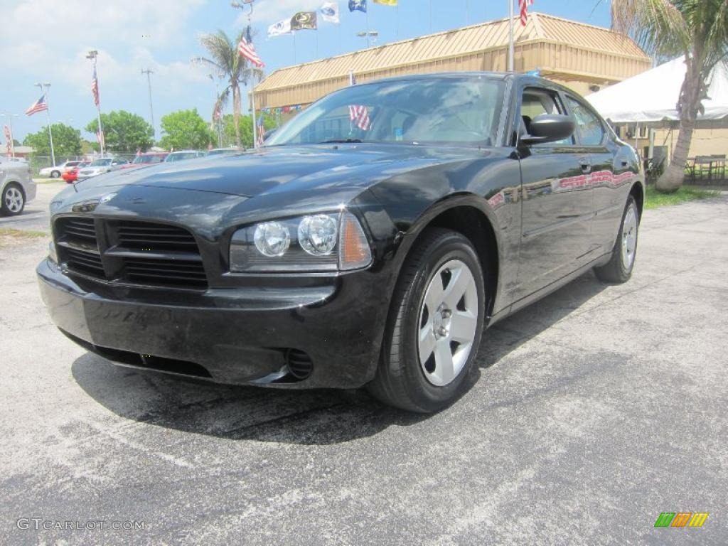 2008 Charger Police Package - Brilliant Black Crystal Pearl / Dark Slate Gray photo #1