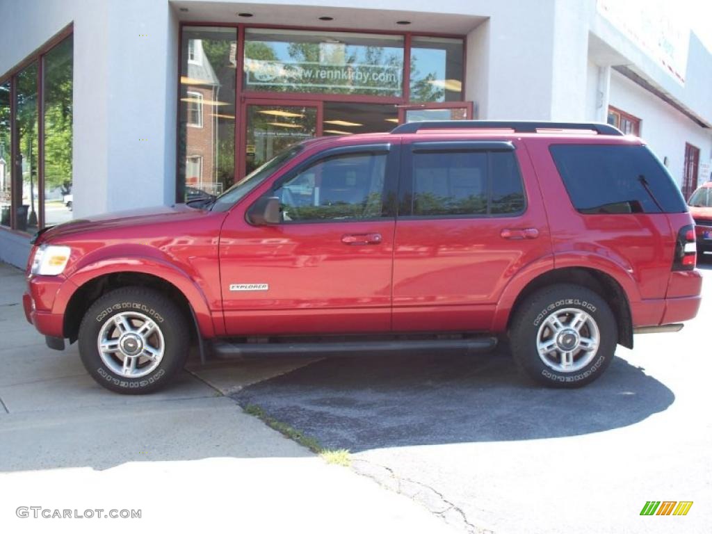 2007 Explorer XLT 4x4 - Redfire Metallic / Camel photo #2
