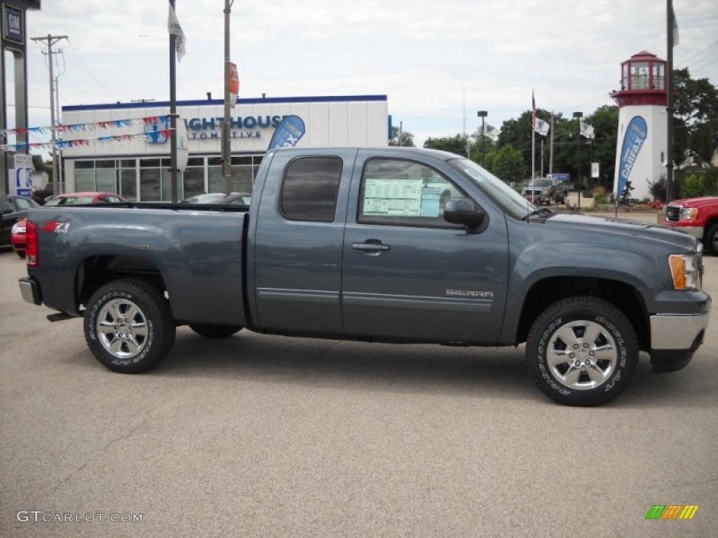 2010 Sierra 1500 SLT Extended Cab 4x4 - Stealth Gray Metallic / Ebony photo #1