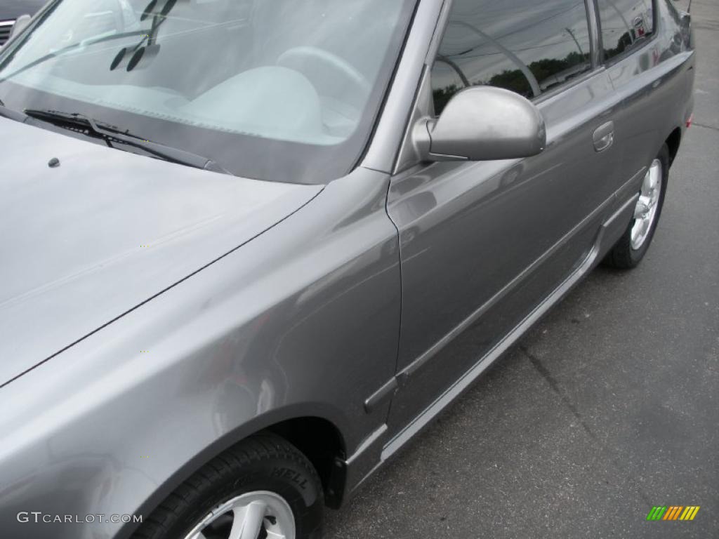 2003 Accent GL Coupe - Charcoal Gray Metallic / Gray photo #8