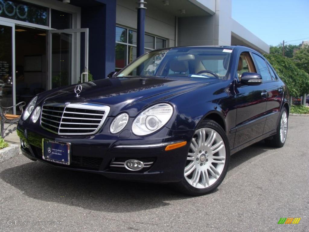 2008 E 350 4Matic Sedan - Capri Blue Metallic / Cashmere photo #1