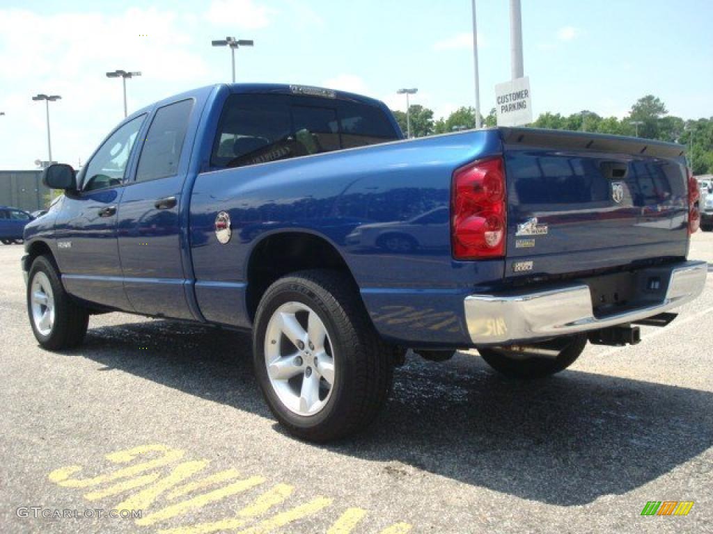 2008 Ram 1500 Big Horn Edition Quad Cab - Electric Blue Pearl / Medium Slate Gray photo #4