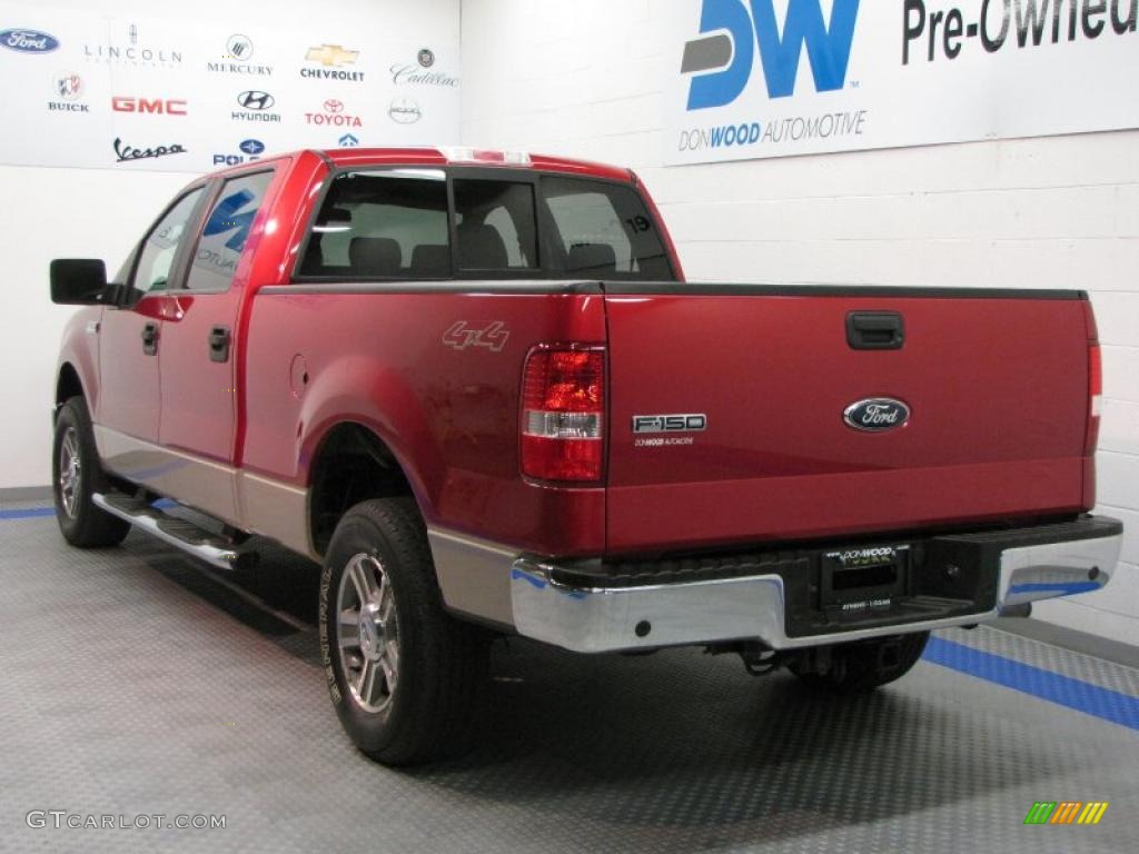 2007 F150 Lariat SuperCrew 4x4 - Redfire Metallic / Tan photo #3