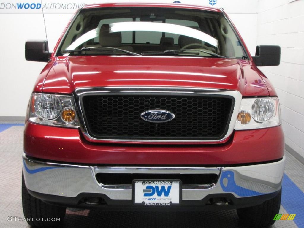 2007 F150 Lariat SuperCrew 4x4 - Redfire Metallic / Tan photo #7