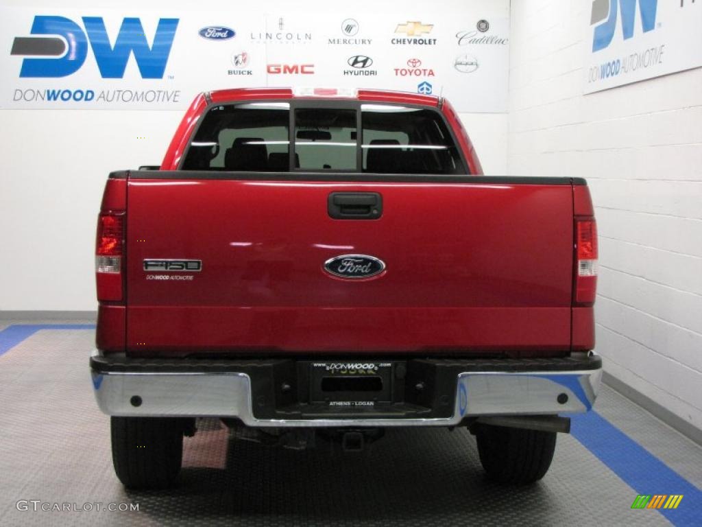 2007 F150 Lariat SuperCrew 4x4 - Redfire Metallic / Tan photo #8