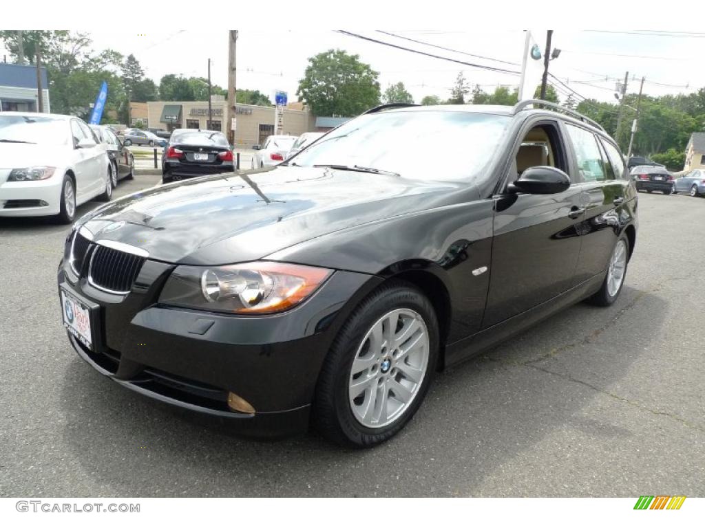 2007 3 Series 328xi Wagon - Jet Black / Beige photo #5
