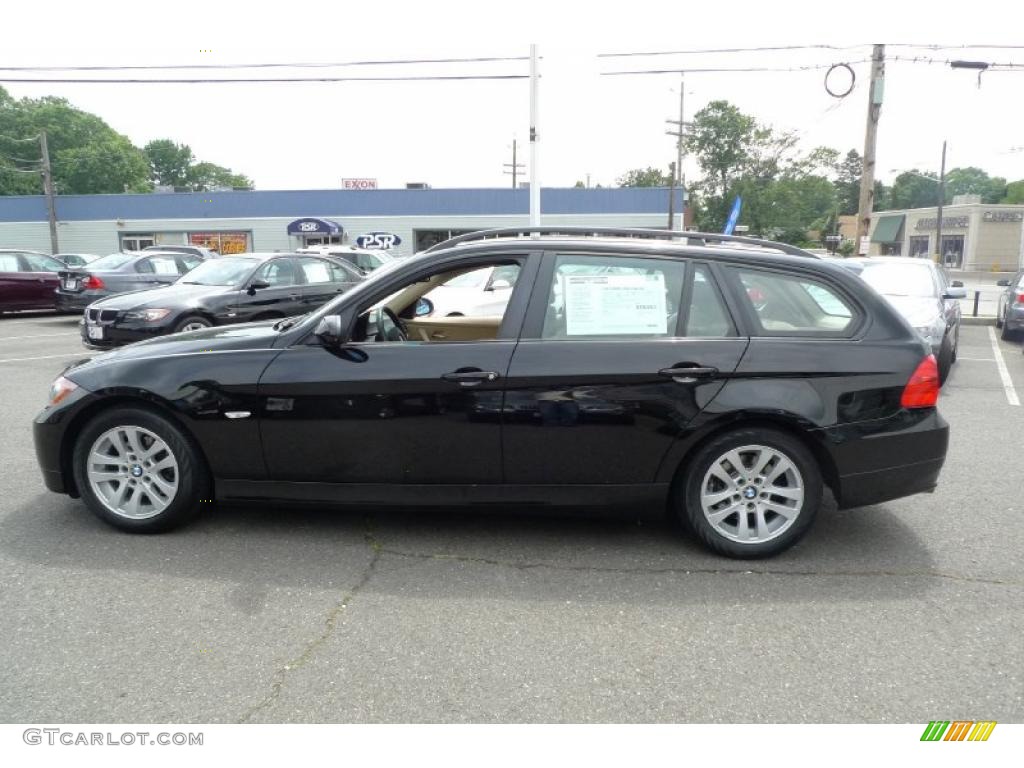 2007 3 Series 328xi Wagon - Jet Black / Beige photo #15