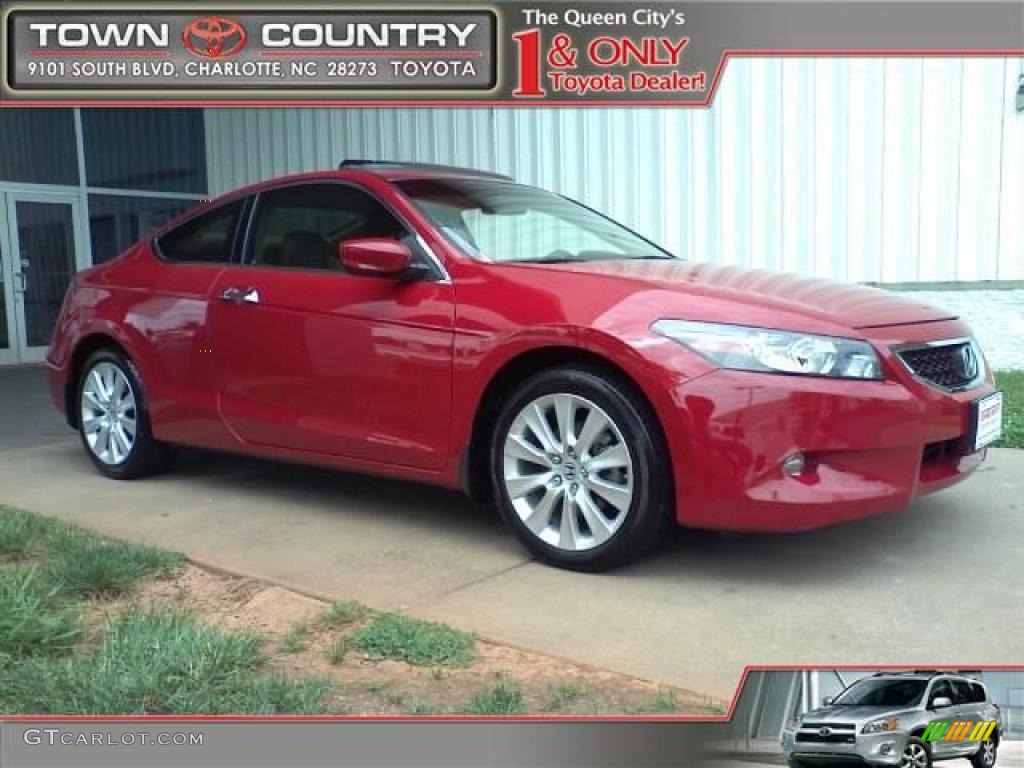 2008 Accord EX-L V6 Coupe - Basque Red Pearl / Ivory photo #1