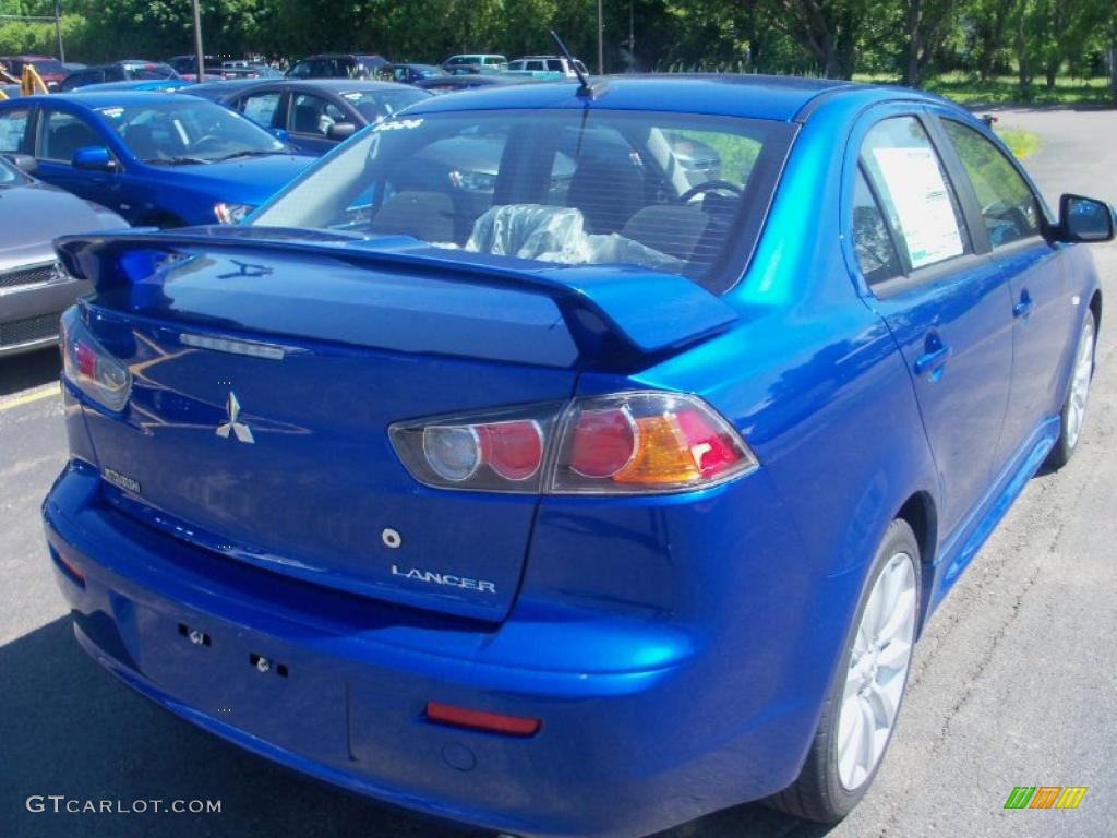 2010 Lancer GTS - Octane Blue Metallic / Black photo #12