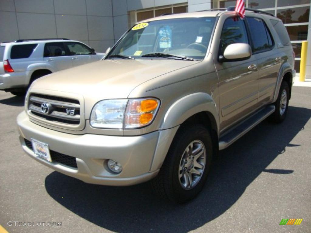 2004 Sequoia SR5 4x4 - Desert Sand Mica / Oak photo #1