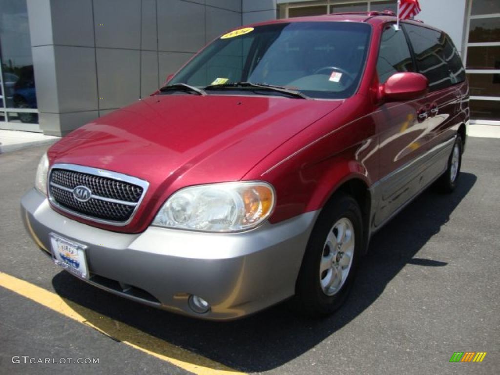 2004 Sedona EX - Ruby Red / Beige photo #1