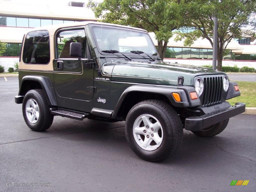1997 Wrangler SE 4x4 - Moss Green Pearl / Tan photo #2