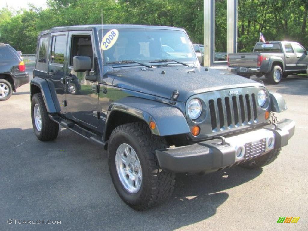 2008 Wrangler Unlimited Sahara 4x4 - Steel Blue Metallic / Dark Slate Gray/Med Slate Gray photo #4