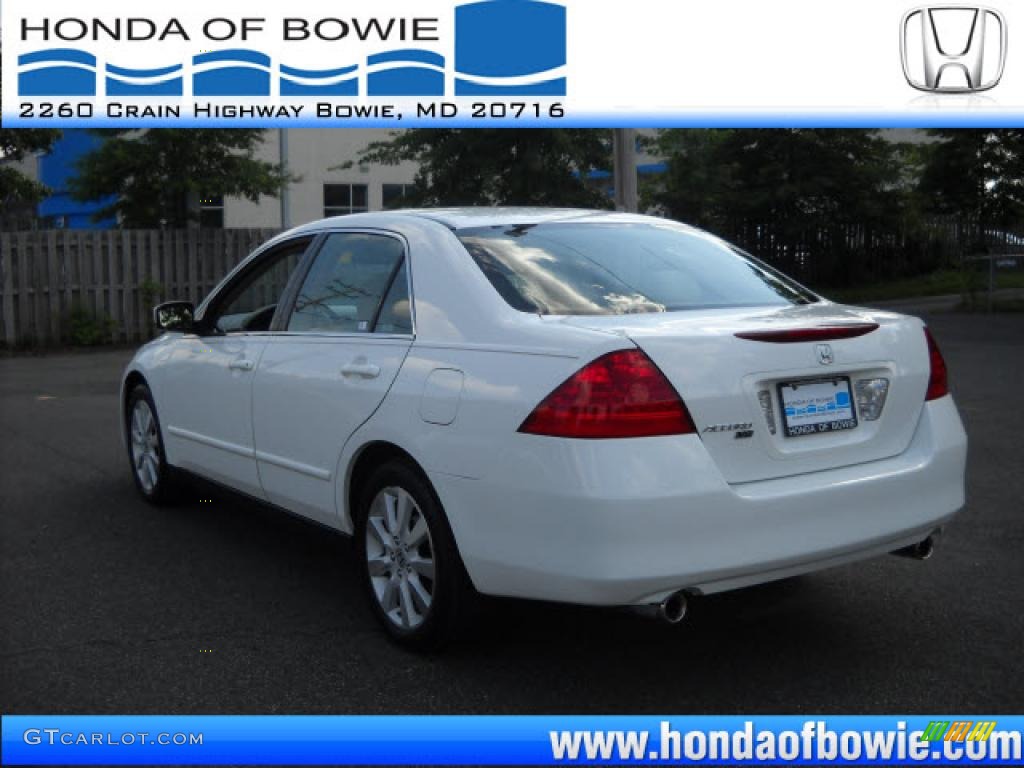 2007 Accord SE V6 Sedan - Taffeta White / Ivory photo #5