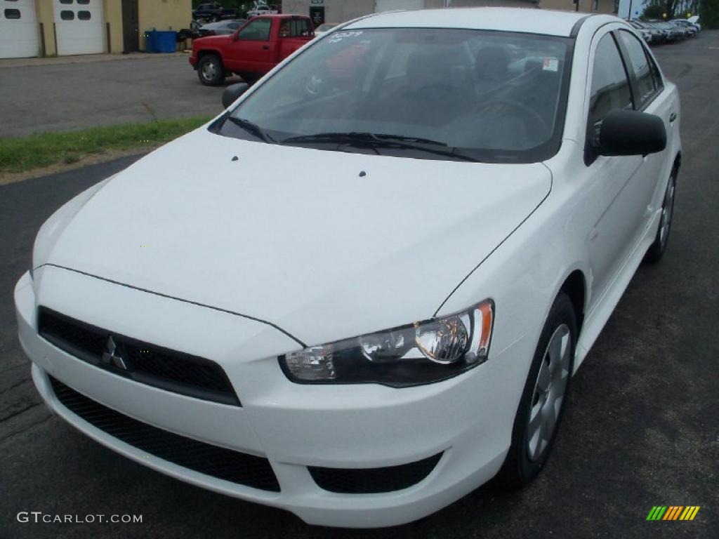 2010 Lancer DE - Wicked White Metallic / Black photo #1