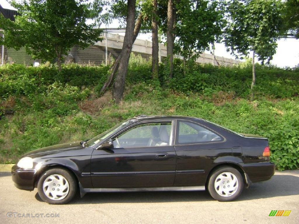 1996 Civic EX Coupe - Granada Black Pearl Metallic / Black photo #2
