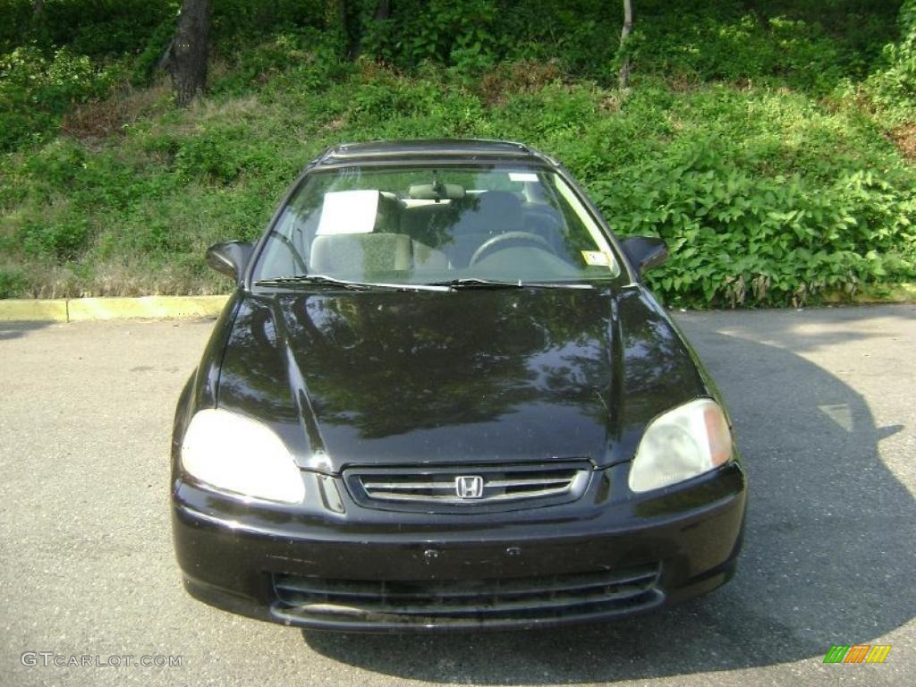 1996 Civic EX Coupe - Granada Black Pearl Metallic / Black photo #4