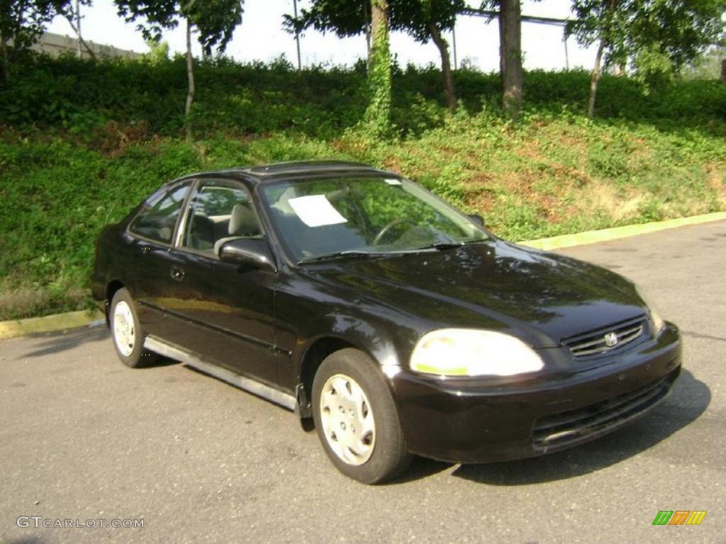 1996 Civic EX Coupe - Granada Black Pearl Metallic / Black photo #5
