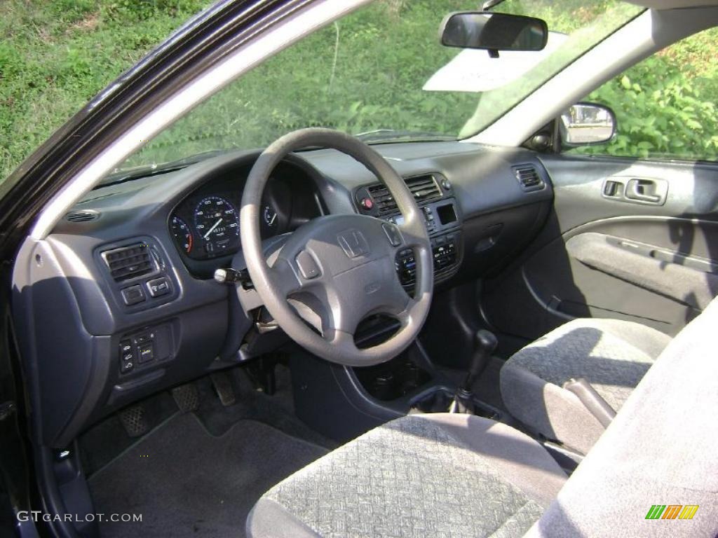 1996 Civic EX Coupe - Granada Black Pearl Metallic / Black photo #15