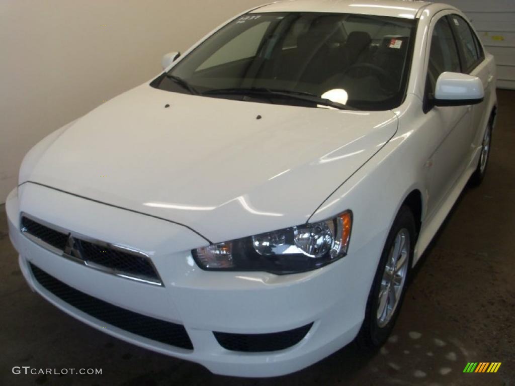 2010 Lancer ES - Wicked White Metallic / Black photo #1