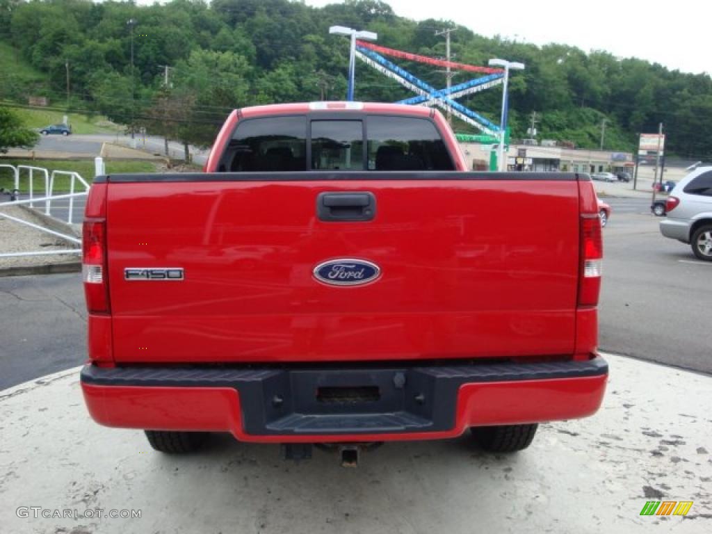 2005 F150 STX SuperCab 4x4 - Bright Red / Medium Flint Grey photo #3