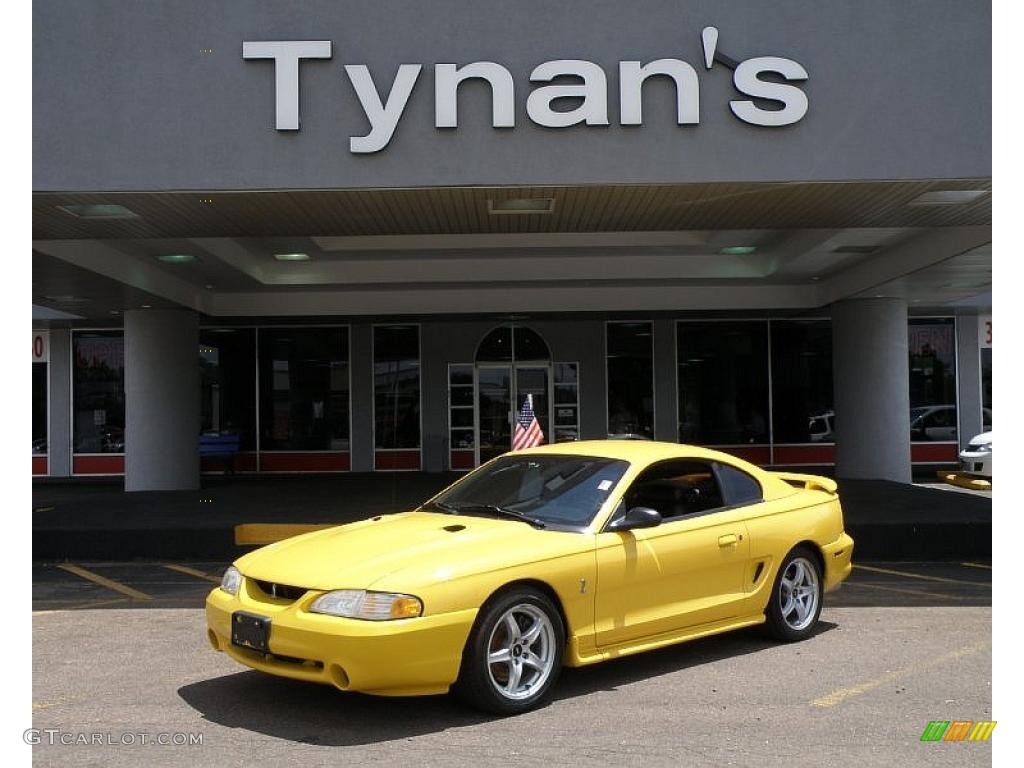 1998 Mustang SVT Cobra Coupe - Chrome Yellow / Black photo #1