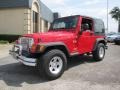 2004 Flame Red Jeep Wrangler X 4x4  photo #3