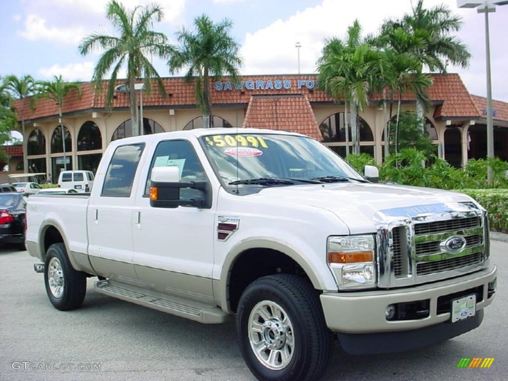 2010 F250 Super Duty King Ranch Crew Cab 4x4 - Oxford White / Chaparral Leather photo #1
