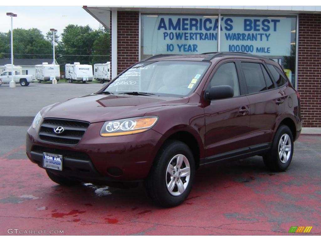 2009 Santa Fe GLS 4WD - Dark Cherry / Beige photo #1