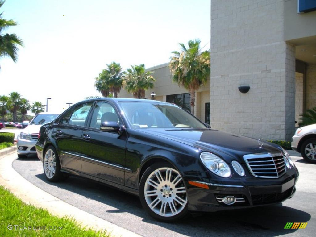 2008 E 350 Sedan - Capri Blue Metallic / Cashmere photo #4